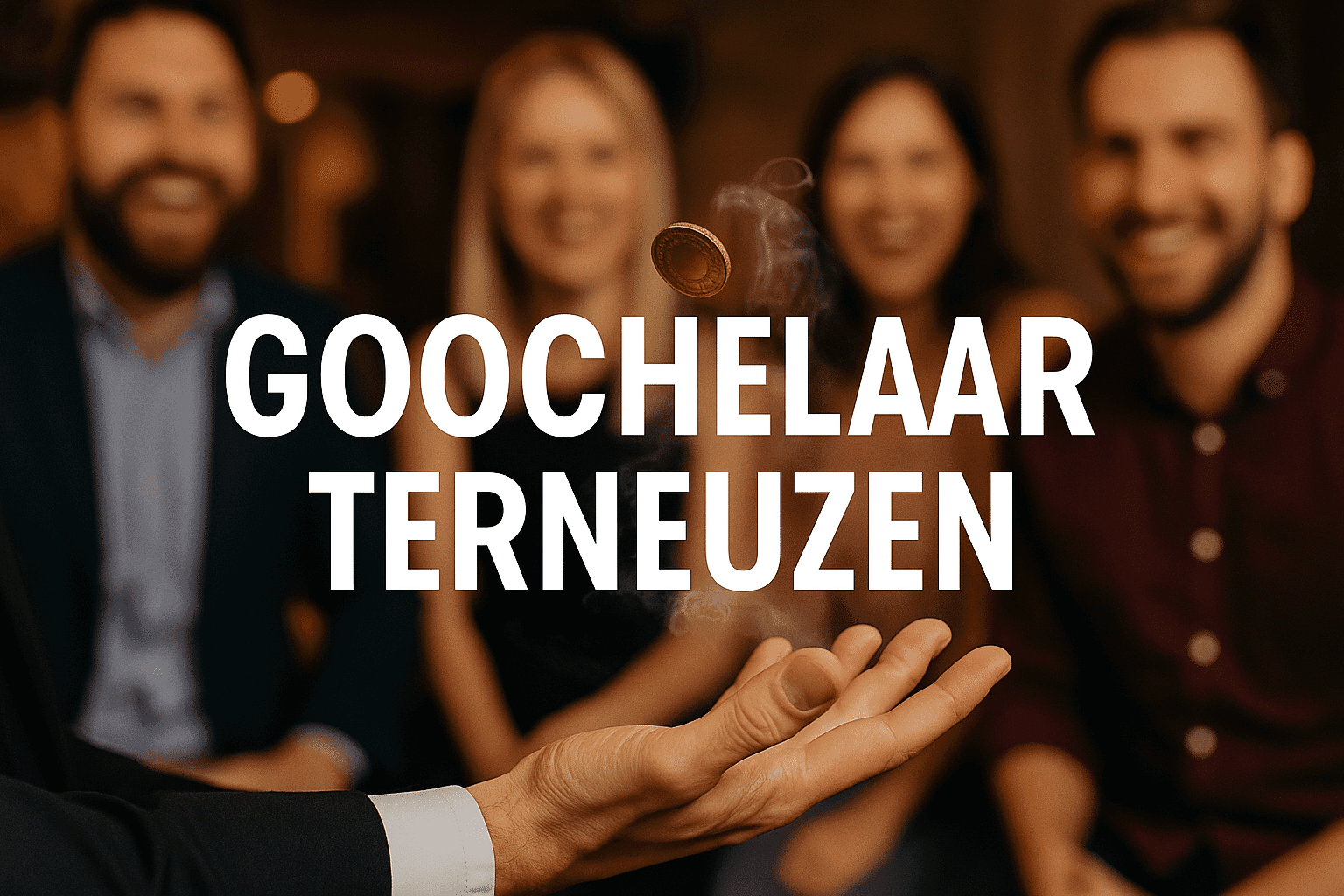 Goochelaar Terneuzen voert een magische act uit voor verbaasde gasten tijdens een evenement