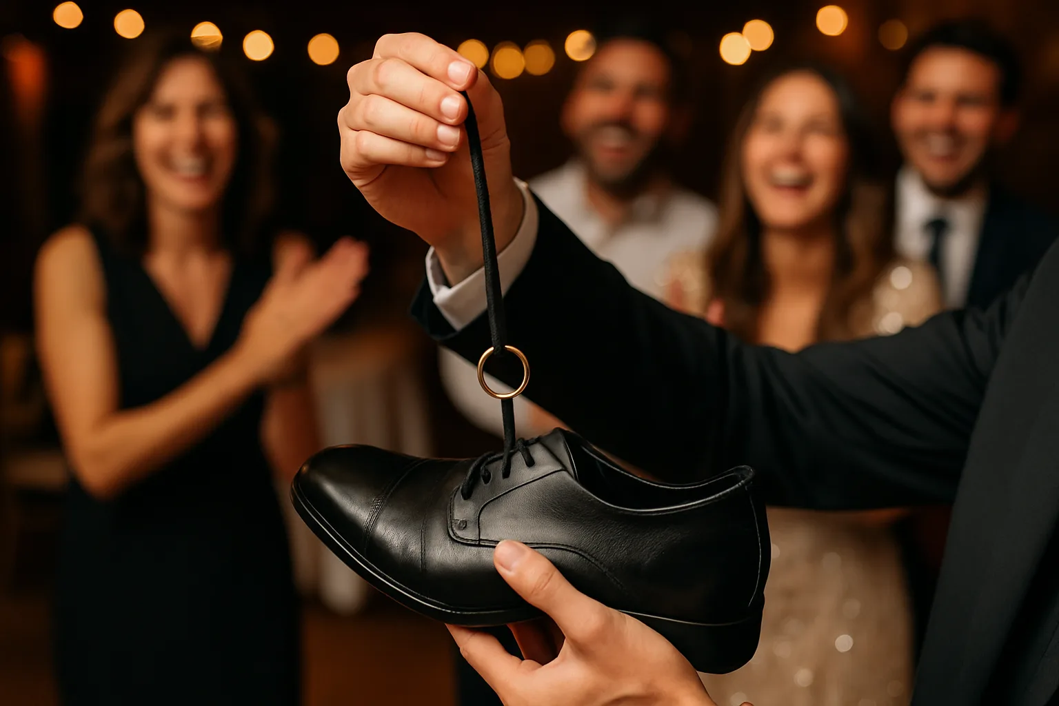 Tafelgoochelaar Eindhoven trekt ring aan veter uit schoen tijdens optreden