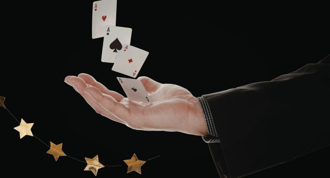 Magician play cards