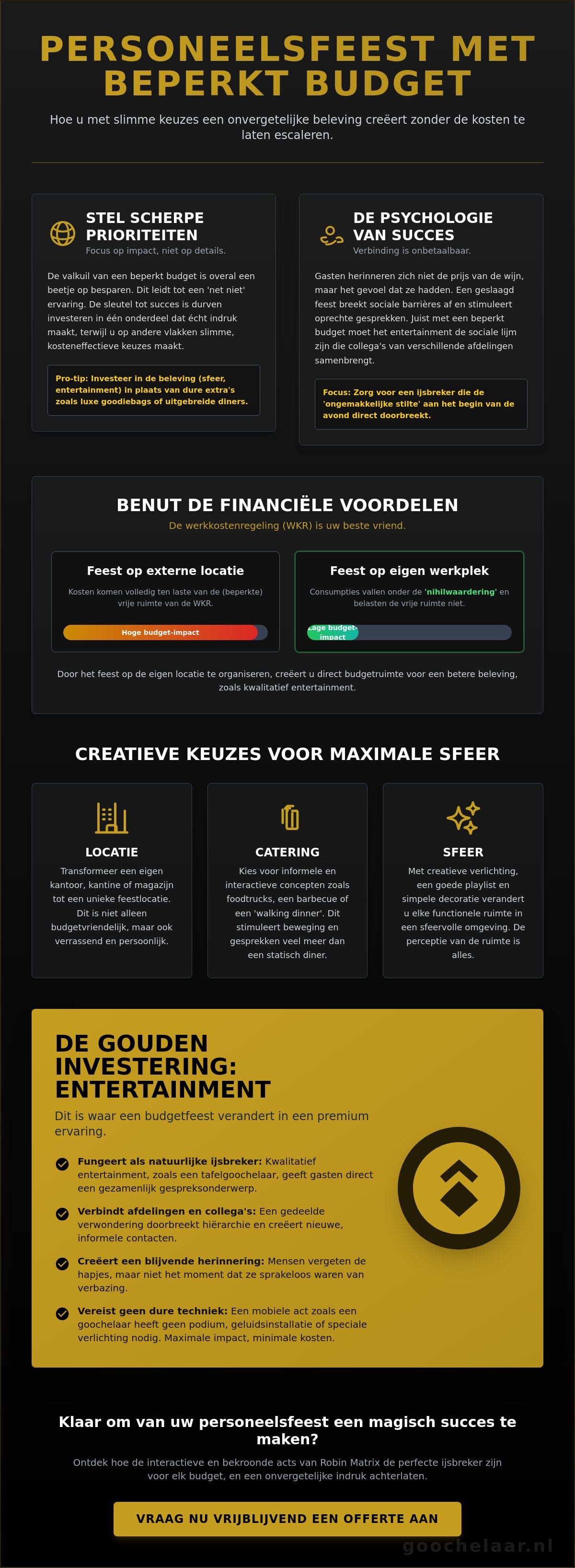 Personeelsfeest met beperkt budget: Zo slaagt uw event