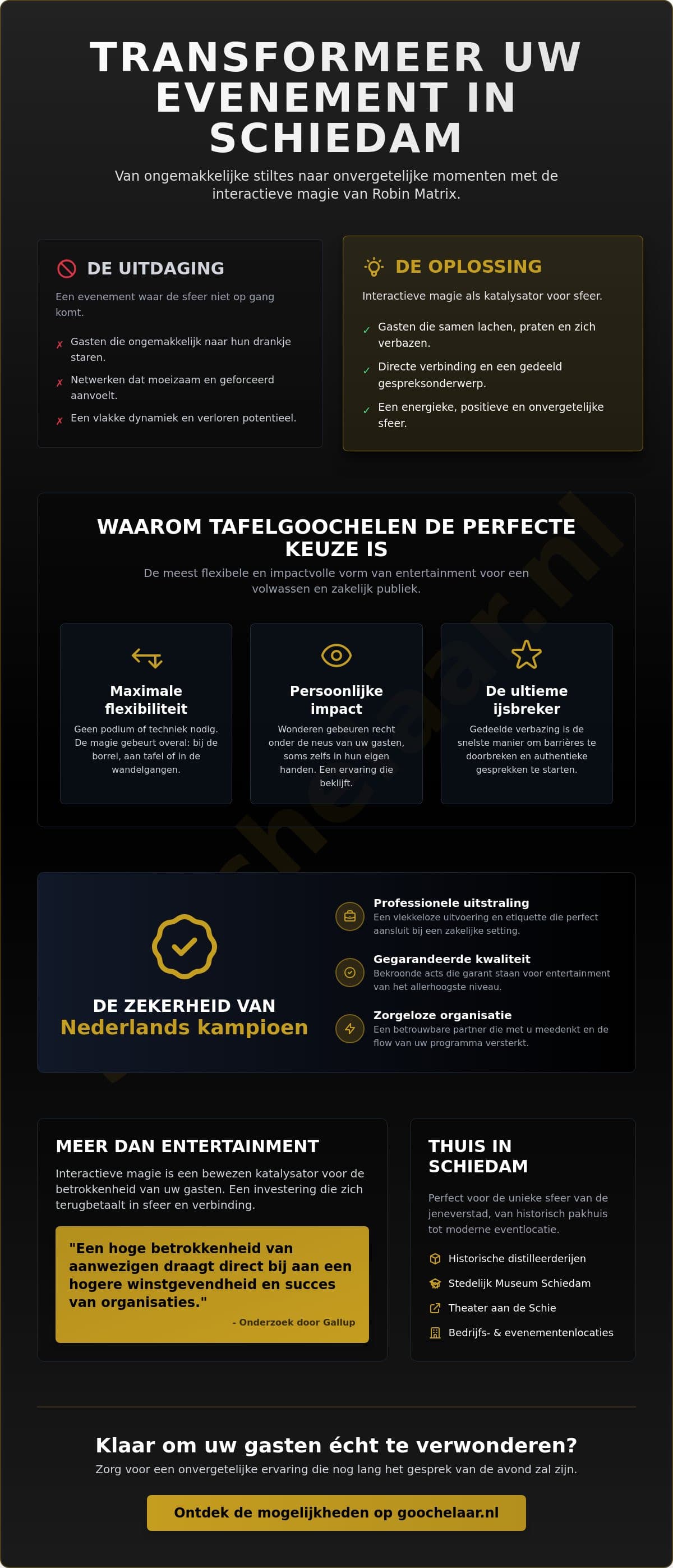 Goochelaar in Schiedam huren? Top entertainment voor uw event